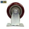 4  inch medium duty plate rigid jujube red  mute PVC casters